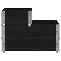 Thumbnail for Paletten-Aufsatzrahmen 3-fach Schwarz 120x80 cm Massivholz