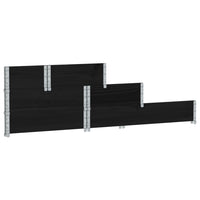 Thumbnail for Paletten-Aufsatzrahmen 3-fach Schwarz 120x80 cm Massivholz