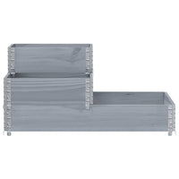 Thumbnail for Paletten-Aufsatzrahmen 3-fach Grau 120x80 cm Massivholz Kiefer