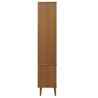 Thumbnail for Vitrinenschrank MOLDE Braun 90x35x175 cm Massivholz Kiefer