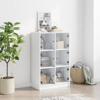 Thumbnail for Highboard mit Türen Weiß 68x37x109 cm Holzwerkstoff