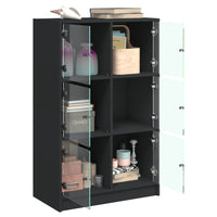 Thumbnail for Highboard mit Türen Schwarz 68x37x109 cm Holzwerkstoff