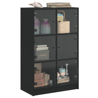 Thumbnail for Highboard mit Türen Schwarz 68x37x109 cm Holzwerkstoff