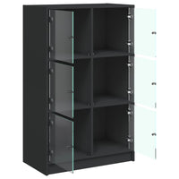 Thumbnail for Highboard mit Türen Schwarz 68x37x109 cm Holzwerkstoff