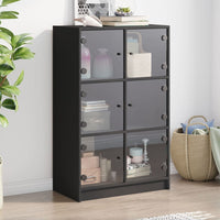 Thumbnail for Highboard mit Türen Schwarz 68x37x109 cm Holzwerkstoff