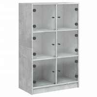 Thumbnail for Highboard mit Türen Betongrau 68x37x109 cm Holzwerkstoff