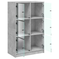 Thumbnail for Highboard mit Türen Betongrau 68x37x109 cm Holzwerkstoff