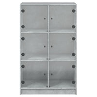 Thumbnail for Highboard mit Türen Betongrau 68x37x109 cm Holzwerkstoff