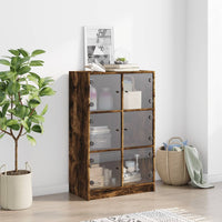 Thumbnail for Highboard mit Türen Räuchereiche 68x37x109 cm Holzwerkstoff