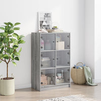 Thumbnail for Highboard mit Türen Grau Sonoma 68x37x109 cm Holzwerkstoff