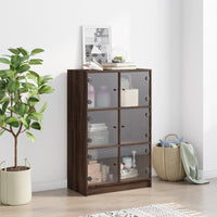 Thumbnail for Highboard mit Türen Braun Eiche-Optik 68x37x109cm Holzwerkstoff