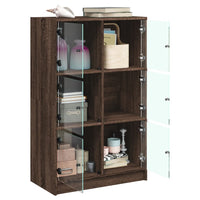 Thumbnail for Highboard mit Türen Braun Eiche-Optik 68x37x109cm Holzwerkstoff