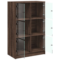 Thumbnail for Highboard mit Türen Braun Eiche-Optik 68x37x109cm Holzwerkstoff
