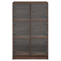 Thumbnail for Highboard mit Türen Braun Eiche-Optik 68x37x109cm Holzwerkstoff