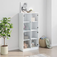 Thumbnail for Highboard mit Türen Weiß 68x37x142 cm Holzwerkstoff