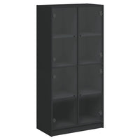 Thumbnail for Highboard mit Türen Schwarz 68x37x142 cm Holzwerkstoff