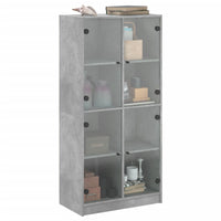 Thumbnail for Highboard mit Türen Betongrau 68x37x142 cm Holzwerkstoff
