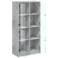 Thumbnail for Highboard mit Türen Betongrau 68x37x142 cm Holzwerkstoff