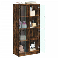 Thumbnail for Highboard mit Türen Räuchereiche 68x37x142 cm Holzwerkstoff