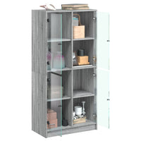 Thumbnail for Highboard mit Türen Grau Sonoma 68x37x142 cm Holzwerkstoff