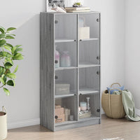 Thumbnail for Highboard mit Türen Grau Sonoma 68x37x142 cm Holzwerkstoff