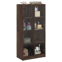 Thumbnail for Highboard mit Türen Braun Eiche-Optik 68x37x142cm Holzwerkstoff