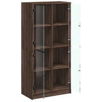 Thumbnail for Highboard mit Türen Braun Eiche-Optik 68x37x142cm Holzwerkstoff