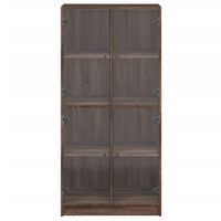 Thumbnail for Highboard mit Türen Braun Eiche-Optik 68x37x142cm Holzwerkstoff