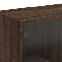 Thumbnail for Highboard mit Türen Braun Eiche-Optik 68x37x142cm Holzwerkstoff