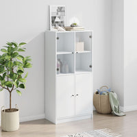 Thumbnail for Highboard mit Türen Weiß 68x37x142 cm Holzwerkstoff