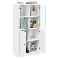 Thumbnail for Highboard mit Türen Weiß 68x37x142 cm Holzwerkstoff