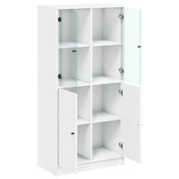 Thumbnail for Highboard mit Türen Weiß 68x37x142 cm Holzwerkstoff