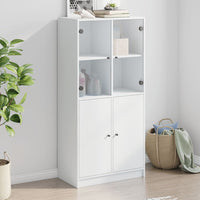 Thumbnail for Highboard mit Türen Weiß 68x37x142 cm Holzwerkstoff