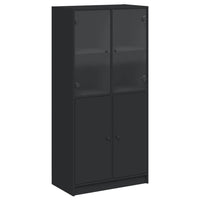 Thumbnail for Highboard mit Türen Schwarz 68x37x142 cm Holzwerkstoff