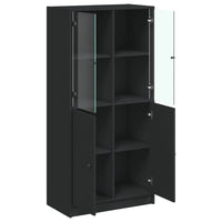 Thumbnail for Highboard mit Türen Schwarz 68x37x142 cm Holzwerkstoff