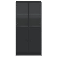 Thumbnail for Highboard mit Türen Schwarz 68x37x142 cm Holzwerkstoff