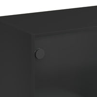 Thumbnail for Highboard mit Türen Schwarz 68x37x142 cm Holzwerkstoff