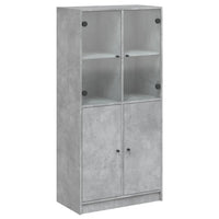 Thumbnail for Highboard mit Türen Betongrau 68x37x142 cm Holzwerkstoff