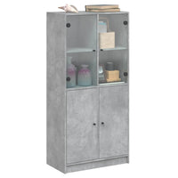 Thumbnail for Highboard mit Türen Betongrau 68x37x142 cm Holzwerkstoff