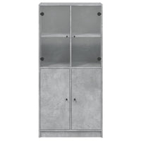 Thumbnail for Highboard mit Türen Betongrau 68x37x142 cm Holzwerkstoff