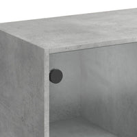 Thumbnail for Highboard mit Türen Betongrau 68x37x142 cm Holzwerkstoff