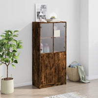 Thumbnail for Highboard mit Türen Räuchereiche 68x37x142 cm Holzwerkstoff