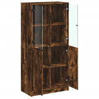 Thumbnail for Highboard mit Türen Räuchereiche 68x37x142 cm Holzwerkstoff