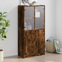 Thumbnail for Highboard mit Türen Räuchereiche 68x37x142 cm Holzwerkstoff