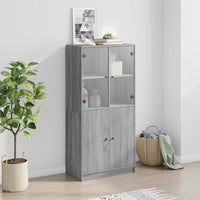 Thumbnail for Highboard mit Türen Grau Sonoma 68x37x142 cm Holzwerkstoff