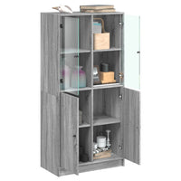 Thumbnail for Highboard mit Türen Grau Sonoma 68x37x142 cm Holzwerkstoff