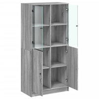Thumbnail for Highboard mit Türen Grau Sonoma 68x37x142 cm Holzwerkstoff