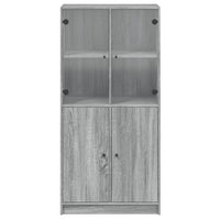 Thumbnail for Highboard mit Türen Grau Sonoma 68x37x142 cm Holzwerkstoff