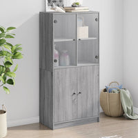 Thumbnail for Highboard mit Türen Grau Sonoma 68x37x142 cm Holzwerkstoff