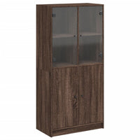 Thumbnail for Highboard mit Türen Braun Eiche-Optik 68x37x142cm Holzwerkstoff